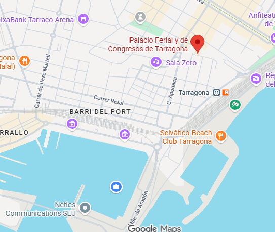 Mapa de ubicación del evento del palacio de ferias y congresos